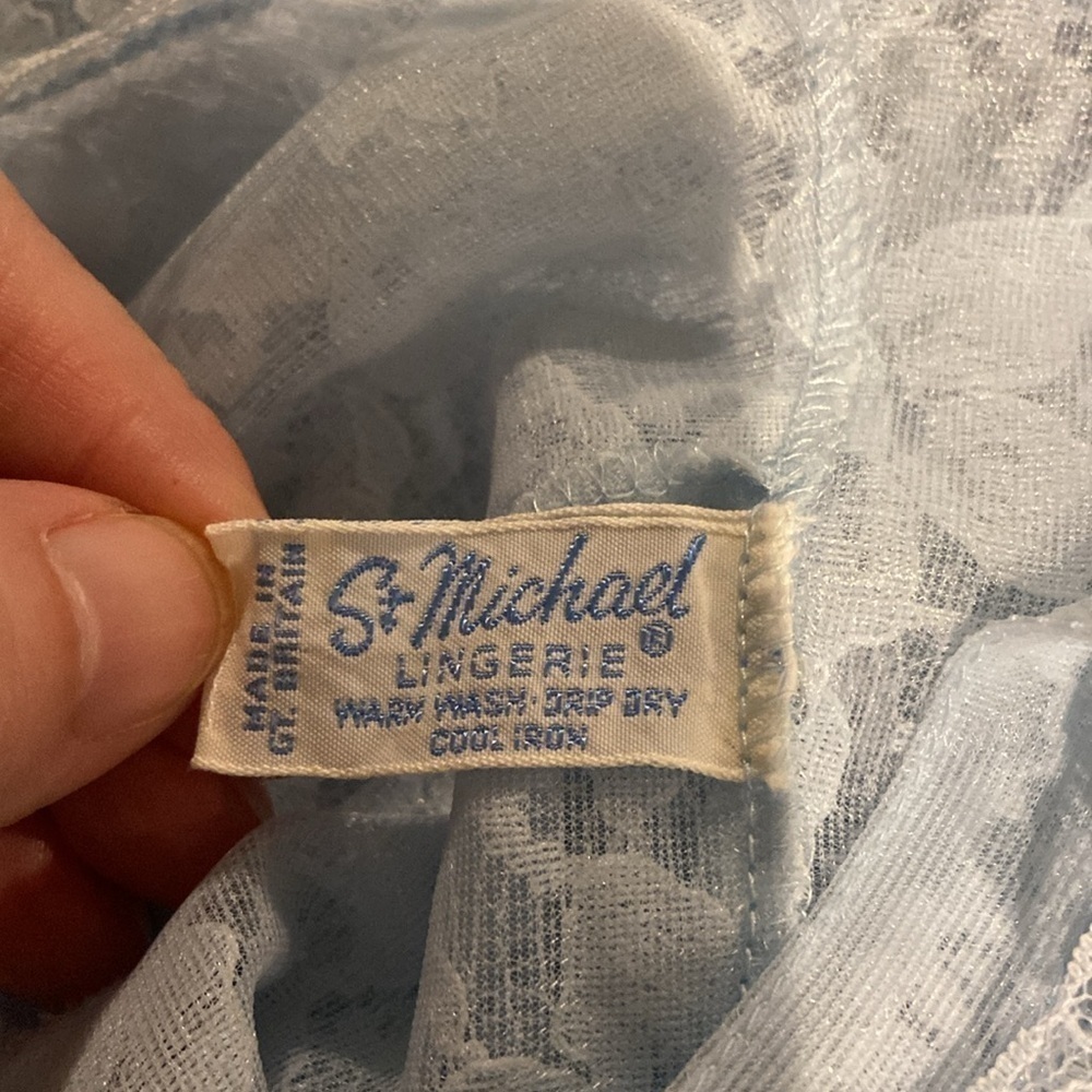 Vintage St. Michael Lingerie Full Slip blue​​​​​​​ - Picture 6 of 7